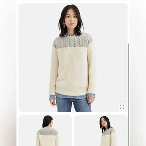 J Crew Cable Fuzzy Crewneck Sweater